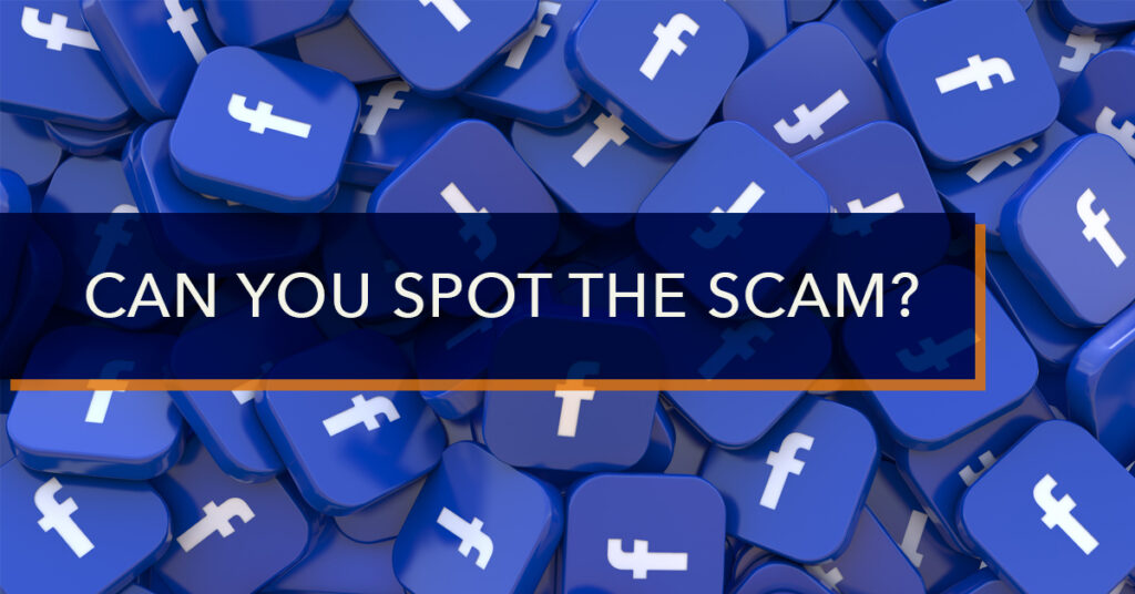 illustration of a Facebook scam