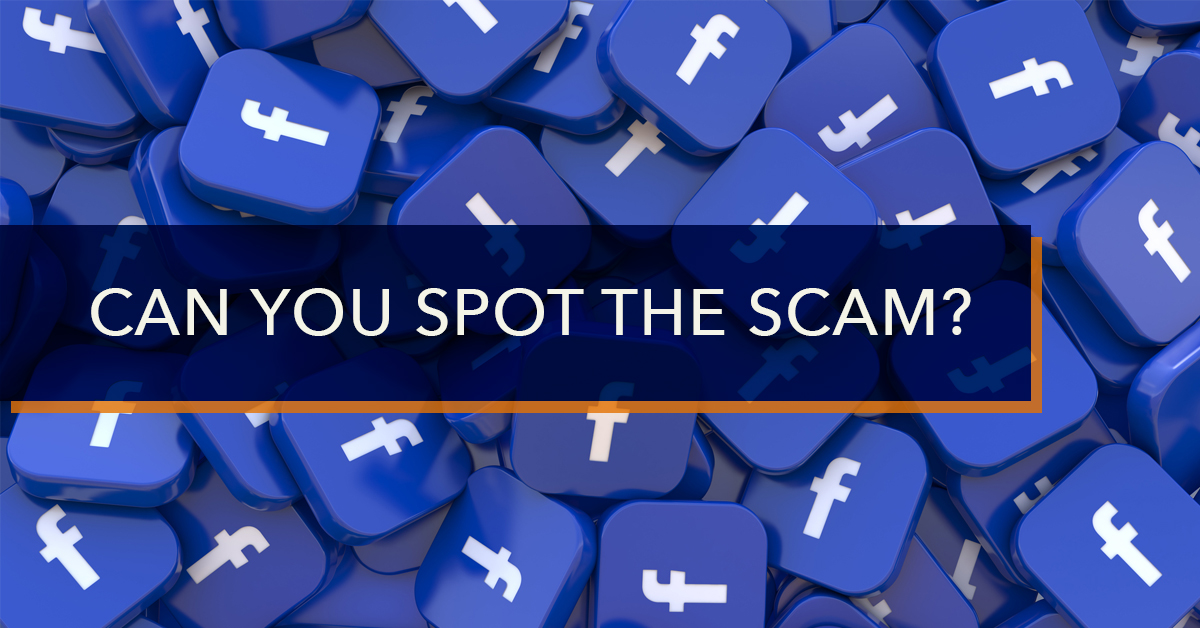 illustration of a Facebook scam