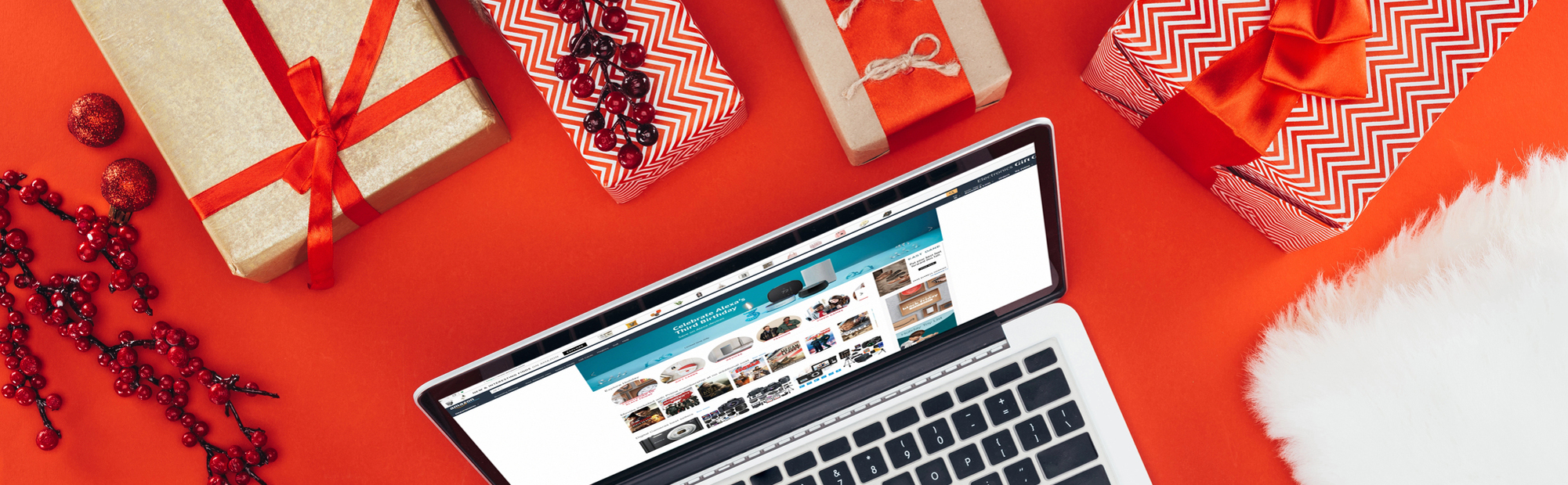 holiday shopping Business man broadcasting negative messages via mobile device