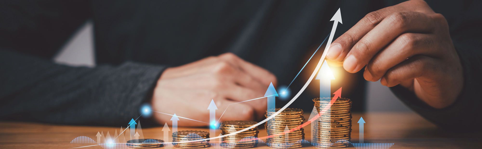 investing Business man broadcasting negative messages via mobile device